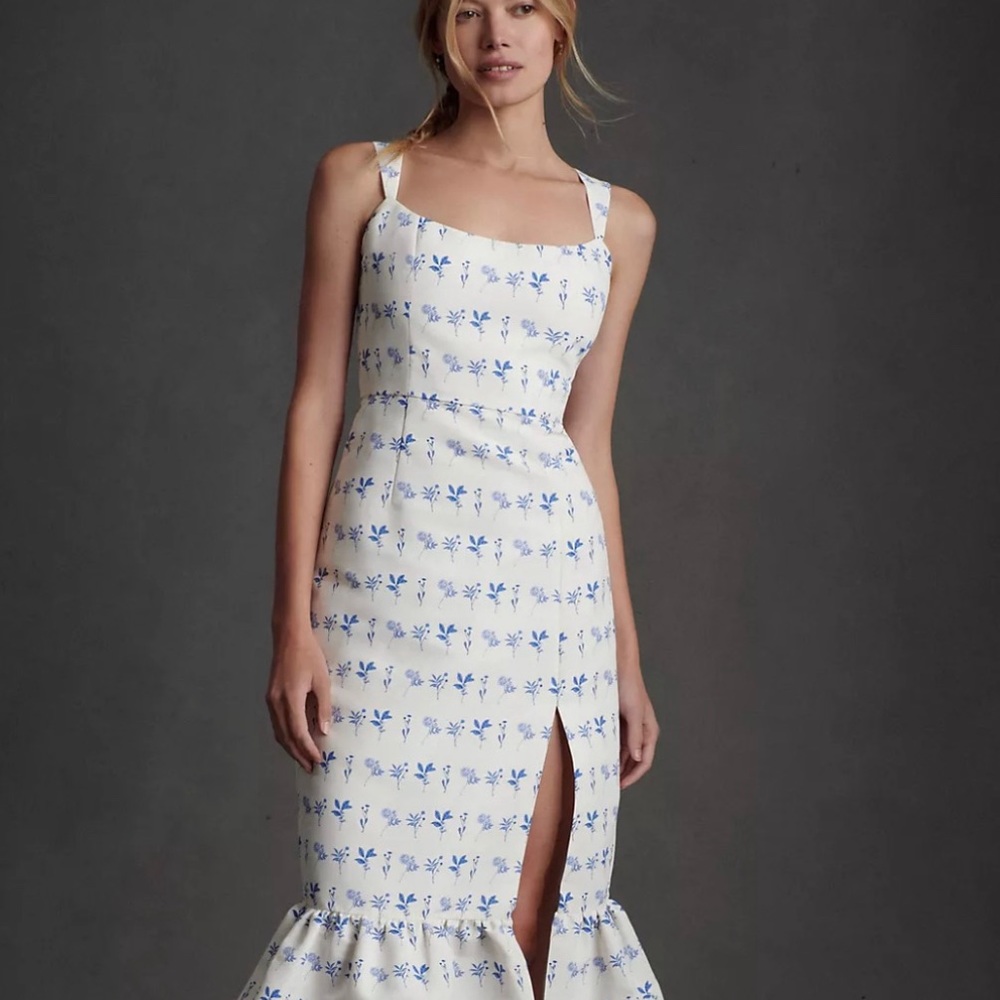 Anthropologie BHLDN Sachin & Babi Eliza Chinoiserie Midi Rehearsal Dress
